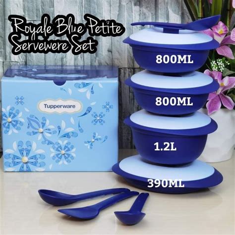 Tupperware Royal Blue Serveware Set 4 Pcs Shopee Malaysia