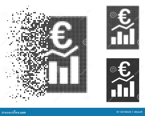 Icono Euro De Semitono Del Informe De Venta Del Pixel Del Polvo