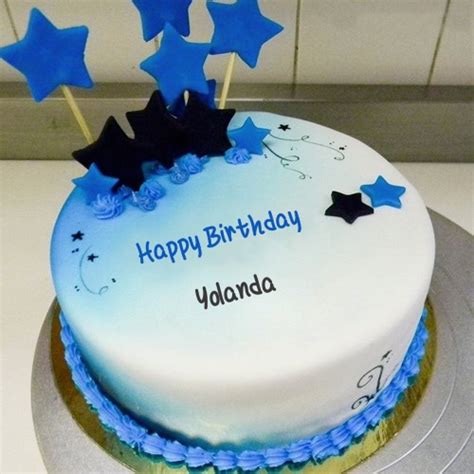 ️ Blue Stars Birthday Cake For Yolanda