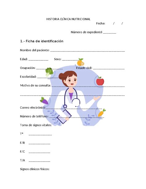 Historia Cl Nica Nutricional Historia Cl Nica Nutricional Fecha