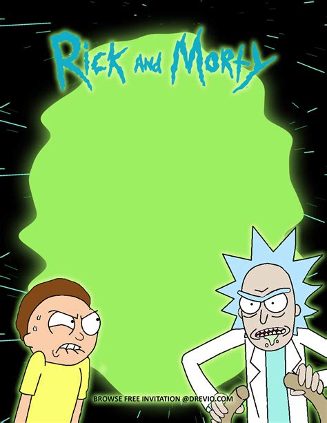 Get FREE Invitations Rick And Morty Birthday Invitations Party