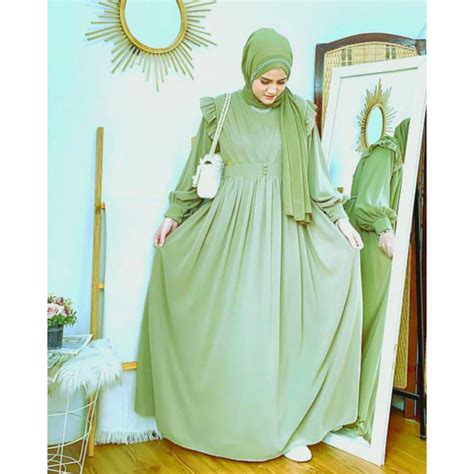 Jual Al Fashion Gamis Jumbo M L Xl Xxl Naomi Dress Gamis Wanita