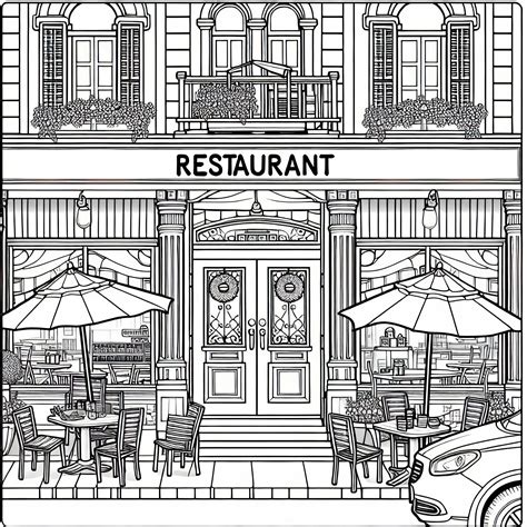 Ausmalbild Restaurant - Restaurant von außen Ausmalbild kostenlos – Jetzt herunterladen und ...