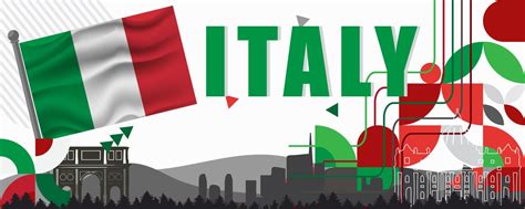 Italia National Day Banner Design Italian Flag And Map Theme With Rome