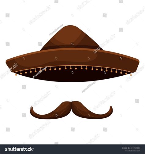 Funny Mexico Moustache Cartoon Style Isolated Stock Vector (Royalty ...