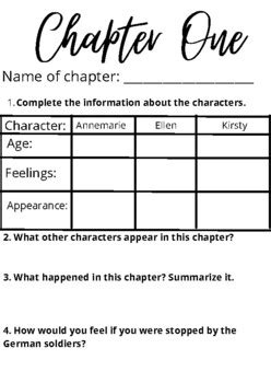 Number The Stars Chapters 1 To 4 By Fun Learning By Mariana Arguelles