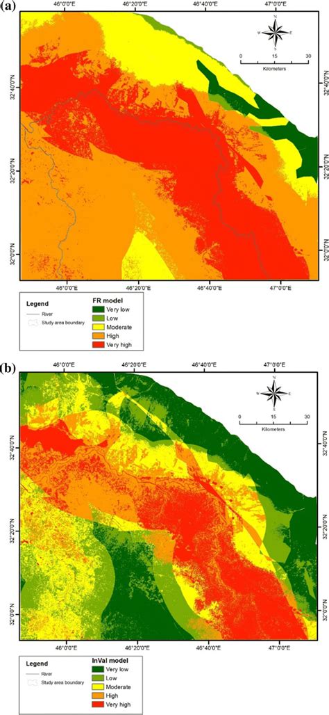 Maps Of Flood Proneness Using Bivariate Models A Fr B Inval Download Scientific Diagram