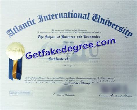 Custom Quality Atlantic International University Diploma Buy Fake