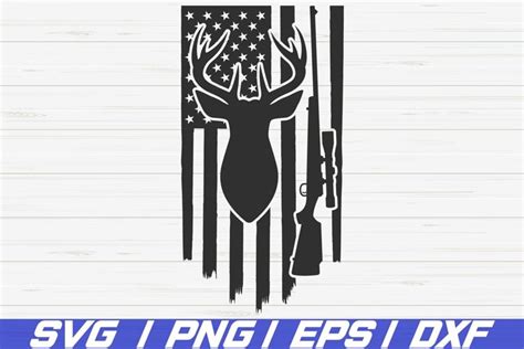 Deer Hunt Flag Svg Cut File Commercial Use Hunting Svg