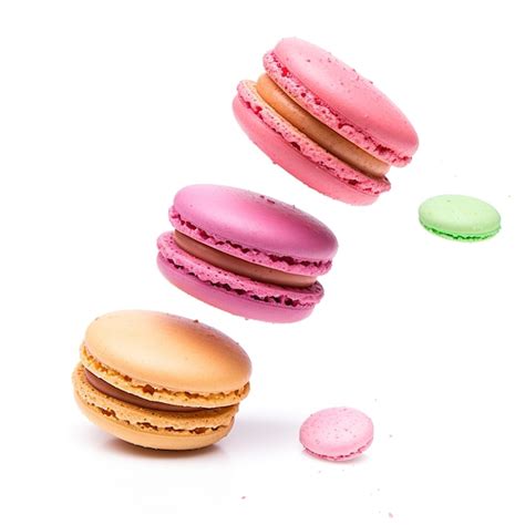 Premium Ai Image Macaron Suspended On A White Background