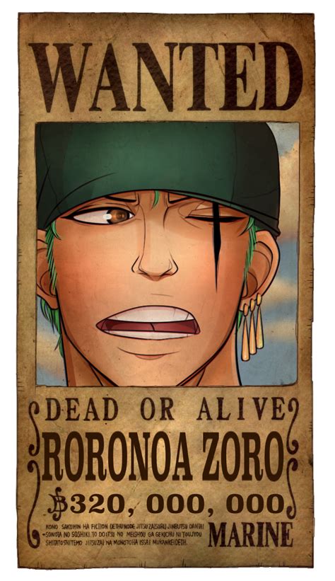 Zoro Wanted Poster By Planarshift On Deviantart