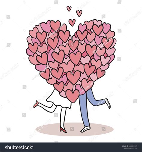 Hand Draw Cartoon Cute Valentine Day Stock Vector Royalty Free