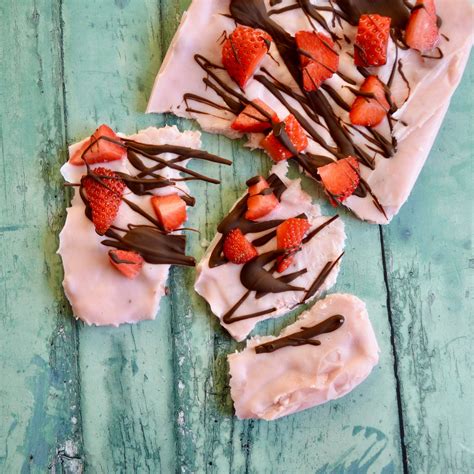 Strawberry Chocolate Frozen Yoghurt Bark Gluten And Dairy Free