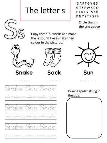 The Letter S Phonic Teaching Resources