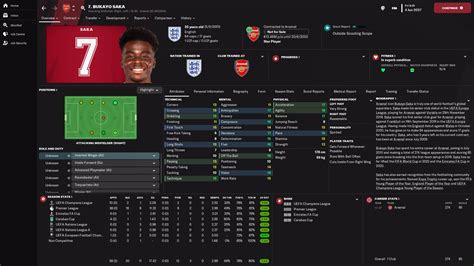 Fm23 Bukayo Saka Football Manager 2023