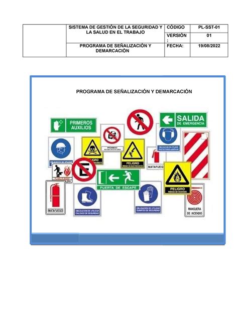 Programa Se Alizacion Y Demarcacion Sistema De Gesti N De La