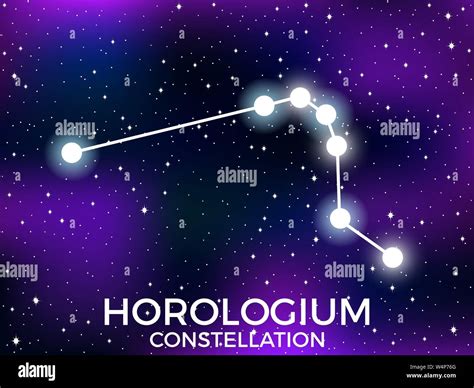 Constelación Horologium Noche Estrellada Signo Del Zodíaco Cluster