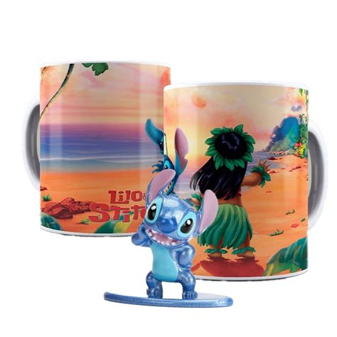 Kit Caneca De Porcelana Lilo Stitch Nano MetalFigs Stitch Shopee