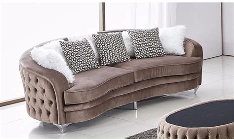 Fabric Chesterfield Sofa In Round Shape Chesterfiled Round Sofa Set