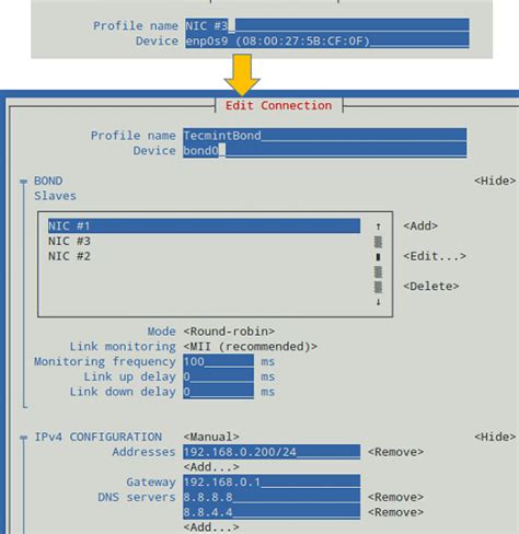 How To Setup And Configure Network Bonding Or Teaming In Rhel Centos