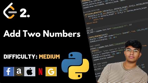 Add Two Numbers Leet Code 2 Theory Explained Python Code YouTube