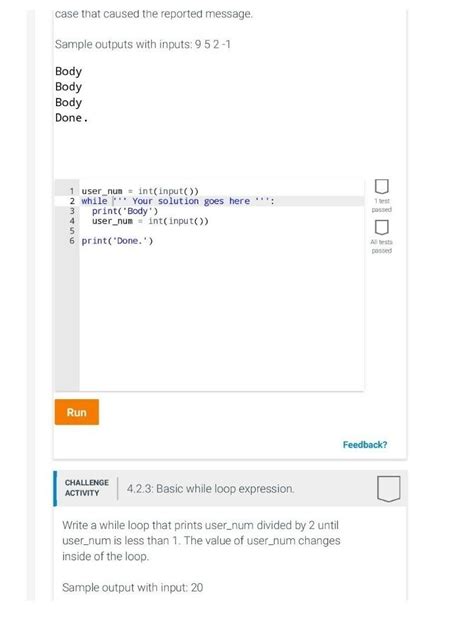 Solved Challenge Activity Basic While Loop With User Chegg