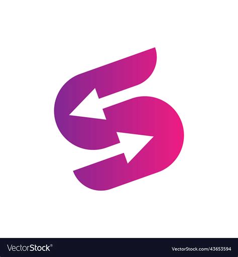 Modern Letter S With Arrows Logo Design Royalty Free Vector