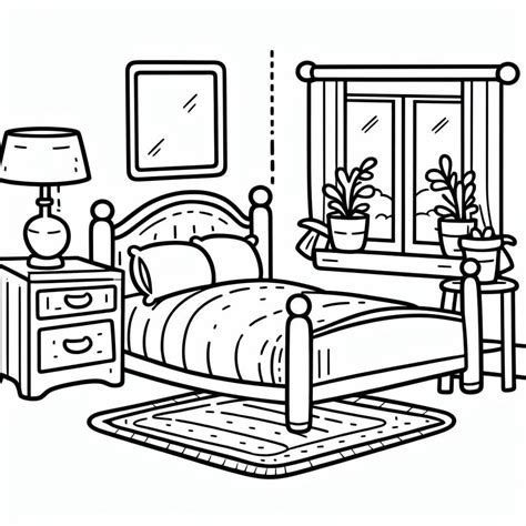 Coloriage Une Petite Chambre télécharger et imprimer gratuit sur