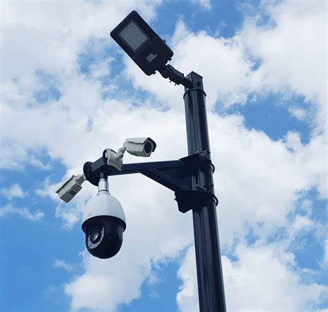 Security Camera Poles With The Ability To Add Lighting