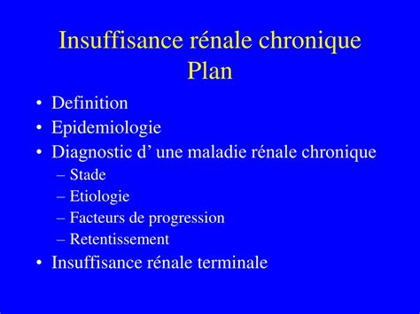 Ppt Insuffisance R Nale Chronique Plan Powerpoint Presentation Free