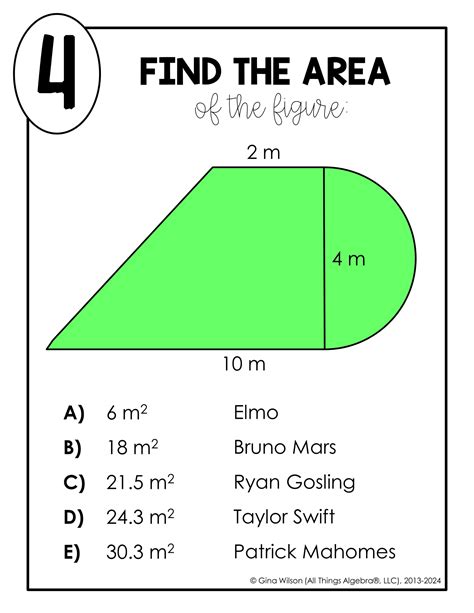 Area Of Composite Figures Math Lib Activity All Things Algebra