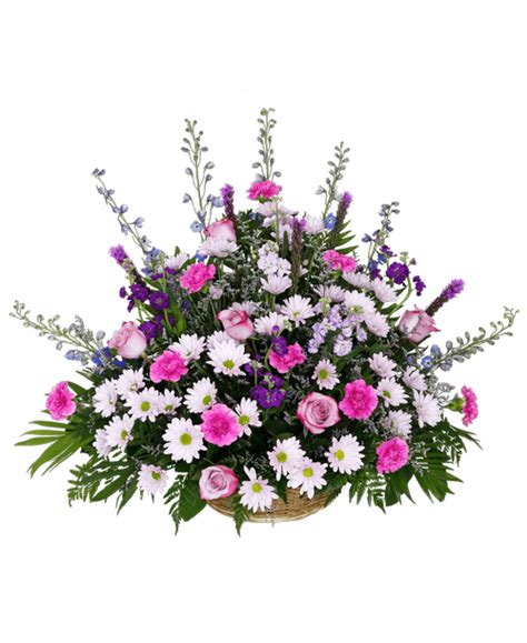 Graceful Lavender Funeral Basket 492 Royers Flowers And Ts