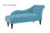 Zoe Velvet Flared Arm Chaise Lounge Blue