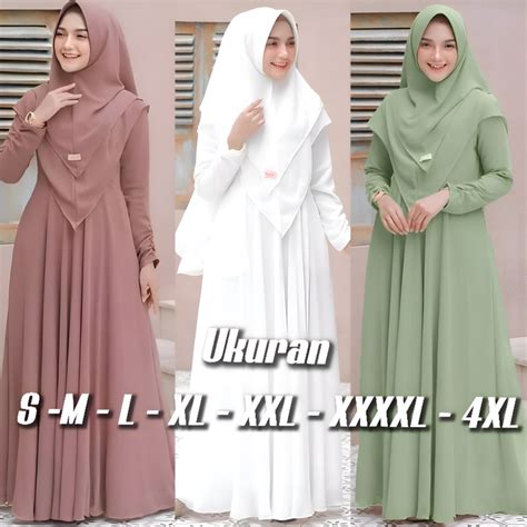 Gamis SYARI ขนาด SML XL XXL XXXL 4XL GAMIS PLUS KHIMAR GAMIS JUMBO