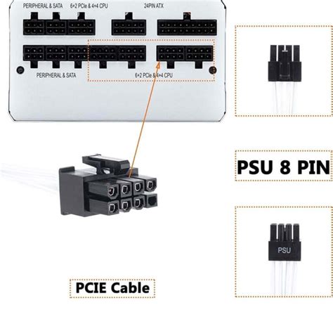 Psu 8 Pin To 62 Pin Pcie Male To Male Gpu Cable