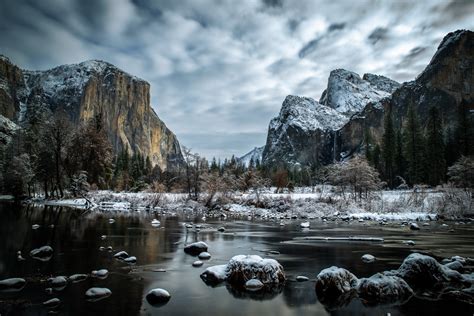 Wallpaper Nature Landscape Mountains Clouds Long Exposure River