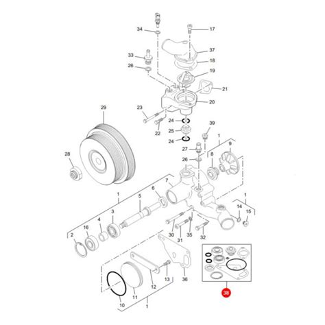 Zestaw naprawczy pompy wody Massey Ferguson V836762631 Oryginał Sklep