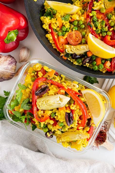 Vegetarian Paella Recipe With Colorful Vegetables