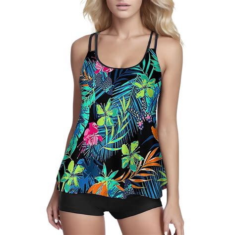 Women S Swimwear Tankini Piece Large Size Swimsuit Piece Printing Bikini Big Busts