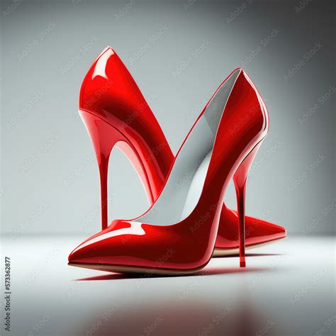 close   red high heels classic woman footwear red high heel women