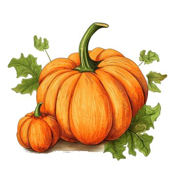 Pumpkin Sketch Autumn Vegetable Illustration, Organic Thanksgiving Day ...