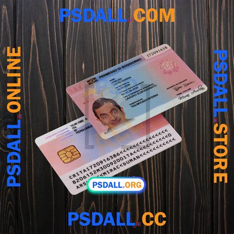 Italy Residence Permit Card PSD Template - psdall.org