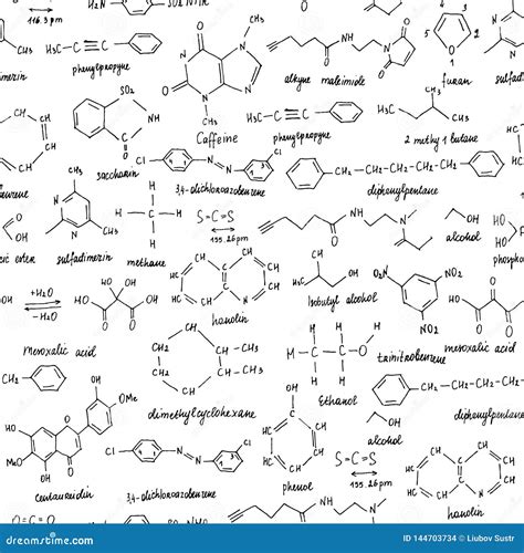 Organische Verbindungen Nahtlose Beschaffenheit Skizze Der Schultafel