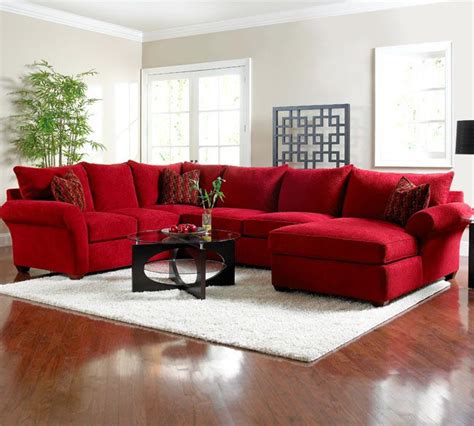 Fletcher Stationary Sectional Sofas And Sectionals Red Couch Living