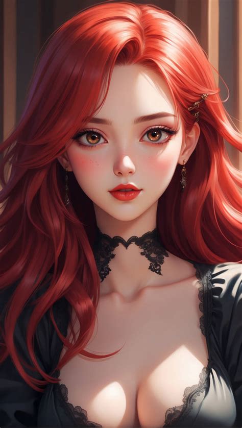 Red Hair Anime Girl By Muhammetarts On Deviantart