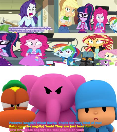 Pocoyo Pato And Elly Hates Rarity Being A Jerk By Zmcdonald09 On Deviantart