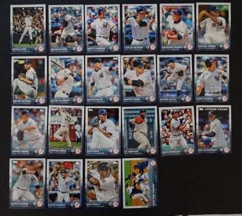 2015 Topps Series 1 2 New York Yankees Team Set Of 22 Baseball Cards