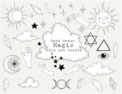 Celestial Magic Clip Art BUNDLE Esoteric Symbols Clipart New | Etsy