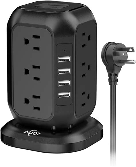 Amazon Power Strip Tower With USB Ports AiJoy Surge Protector With