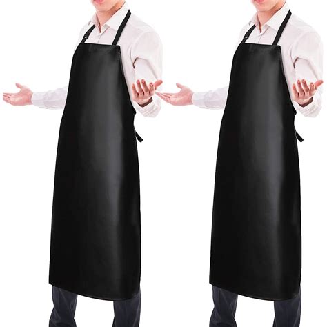 Nrnio 2 Pack 40 Bbq Waterproof Rubber Vinyl Apron For Men Heavy